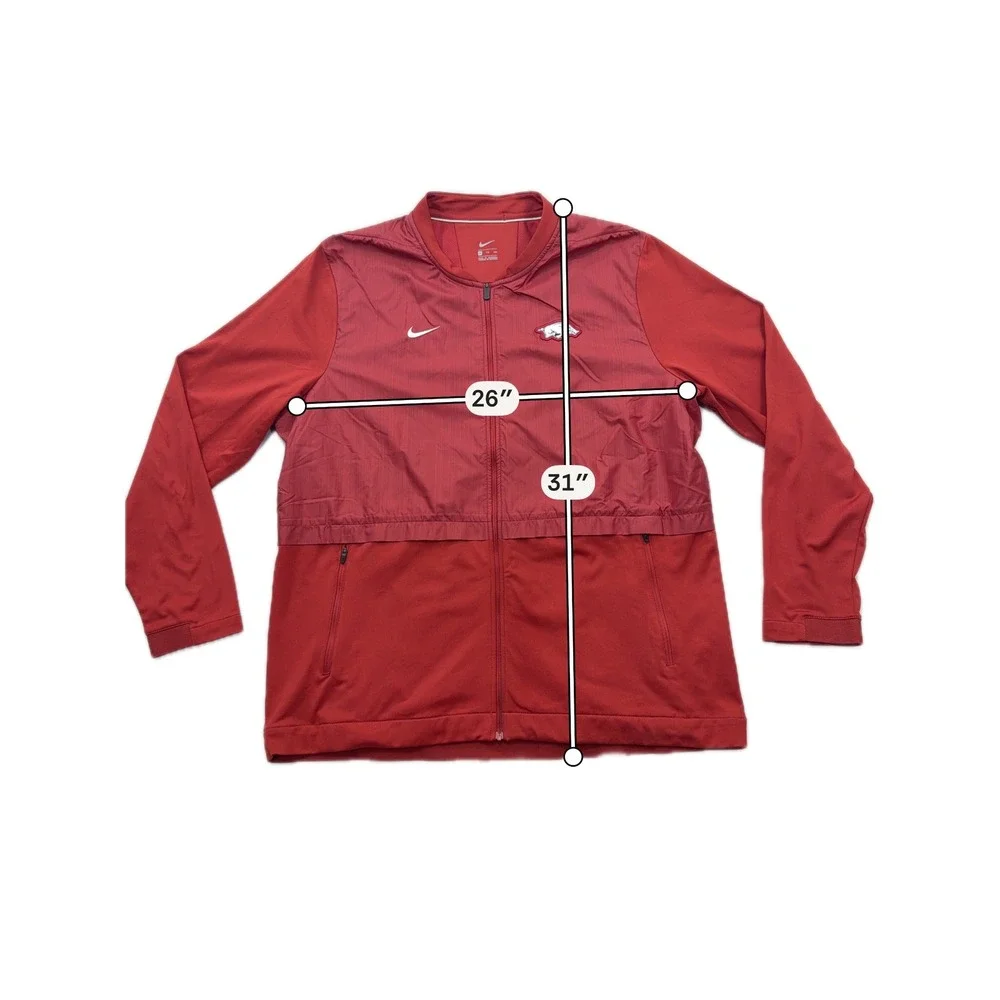 Nike Jacket Arkansas Razorbacks Full Zip Sideline Red Mens XXL